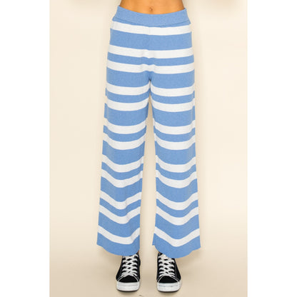 Eli Stripe Knit Top & Pants Set of 2 Blue - Clothe Boutique