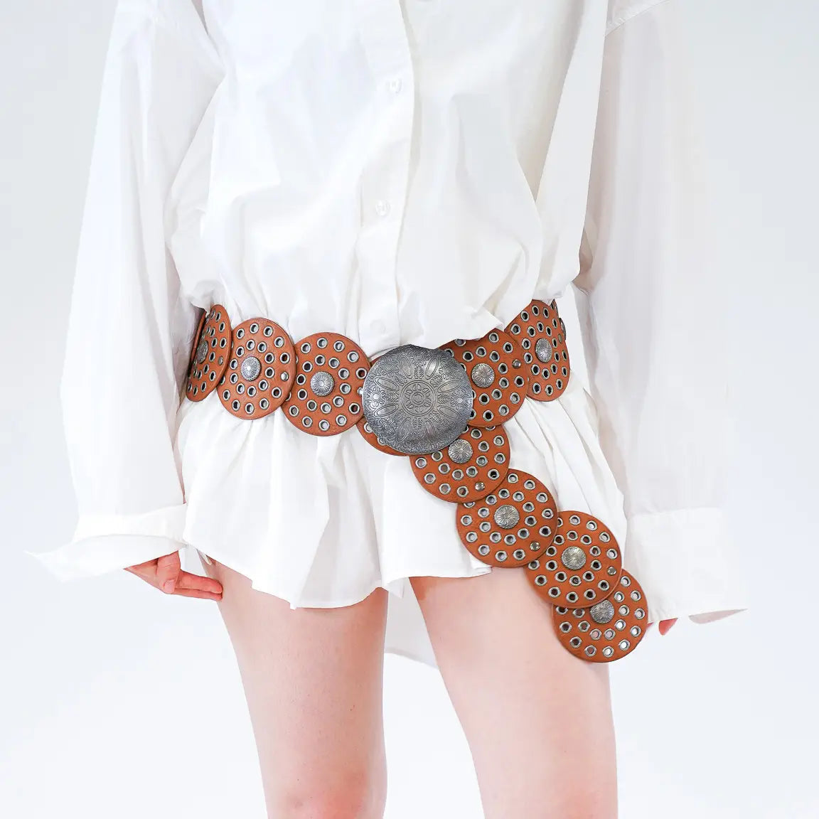 Western Circles Belt Tan