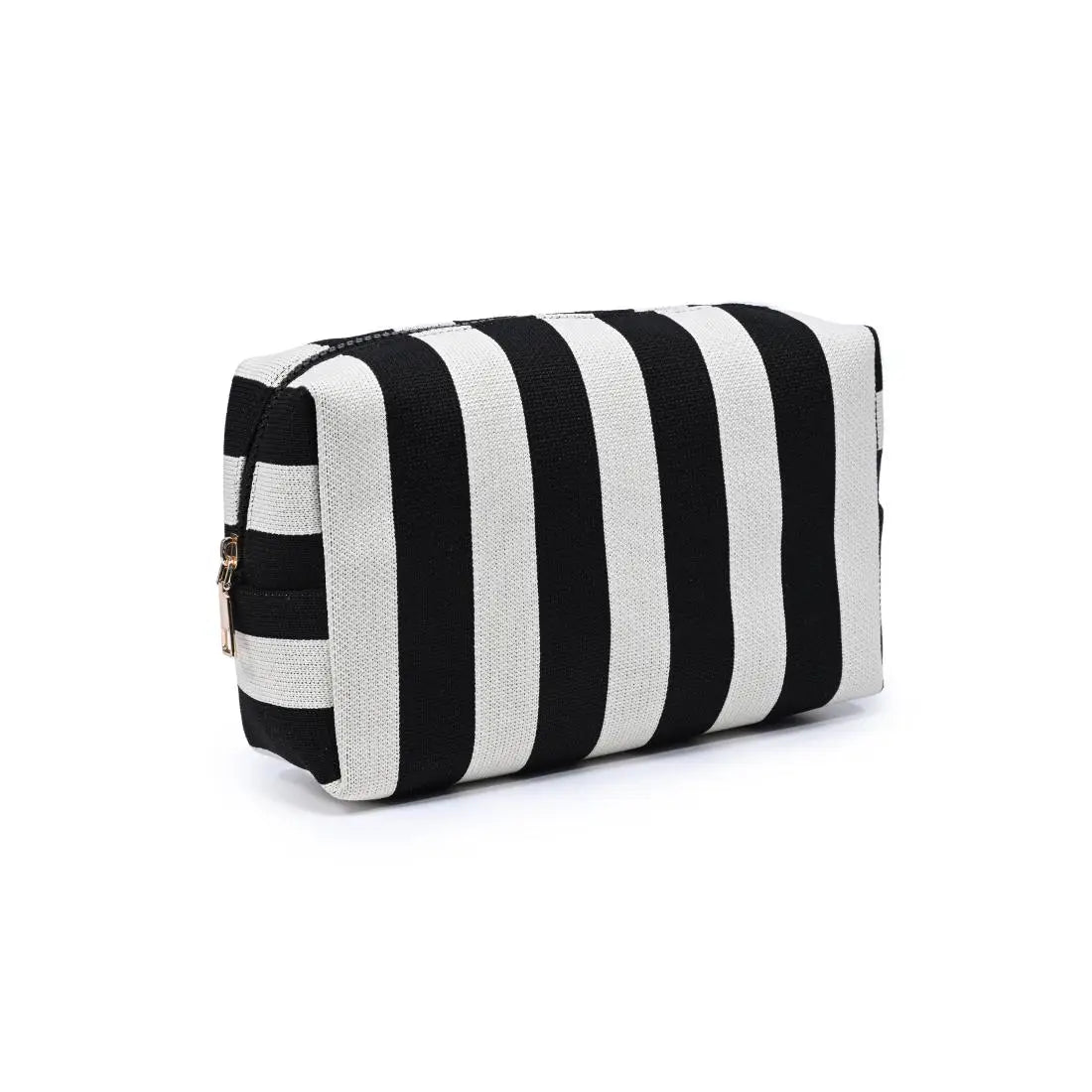 Stripe Cosmetic Pouch Black/White