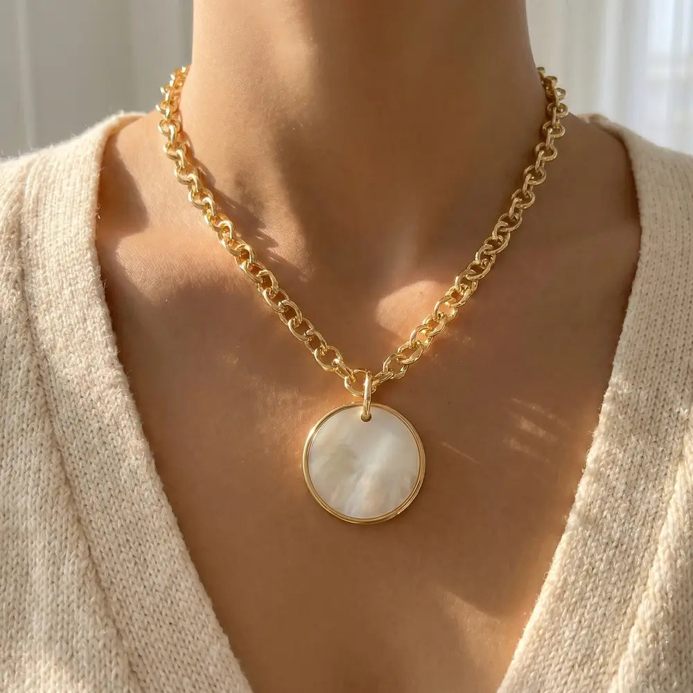 Pearl Disc Necklace
