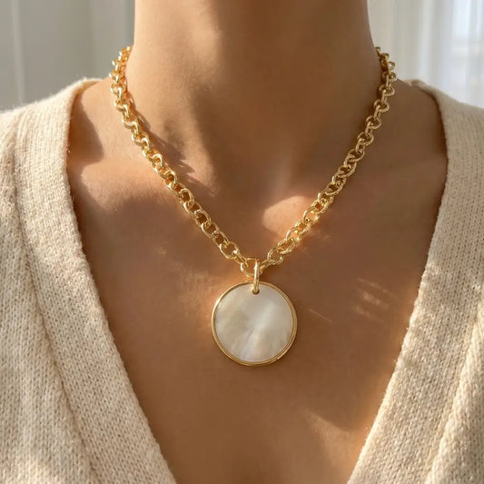 Pearl Disc Necklace