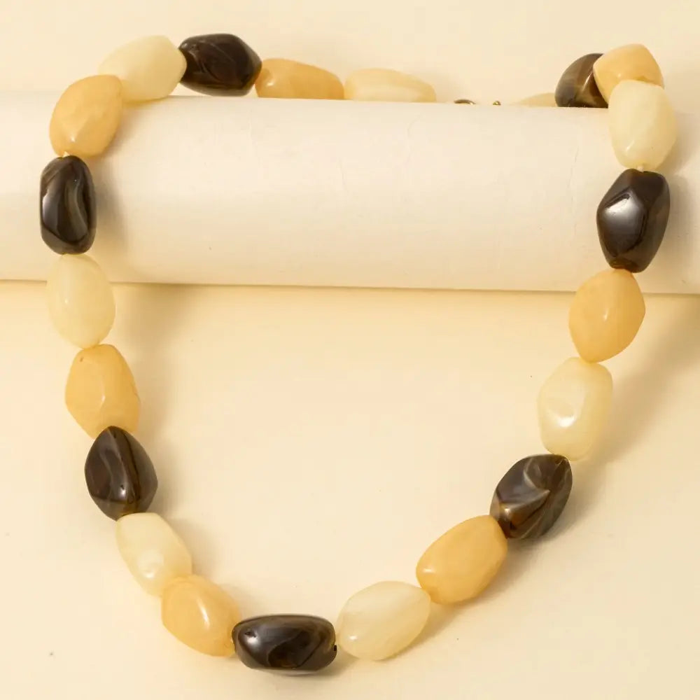 Brown Marble Bead Necklace