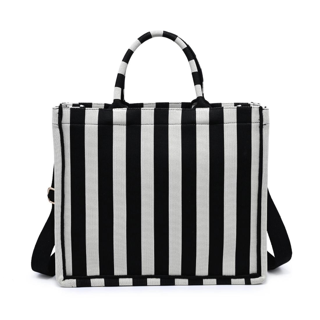 Iona Stripe Handbag Black/White - Clothe Boutique