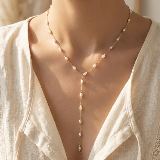 Pearl Lariat Y Necklace