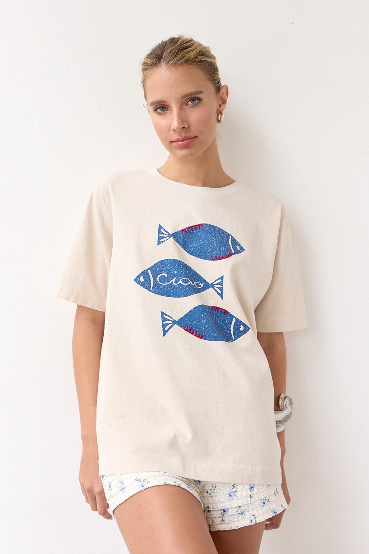 Fish Graphic Tee W/ Stitch