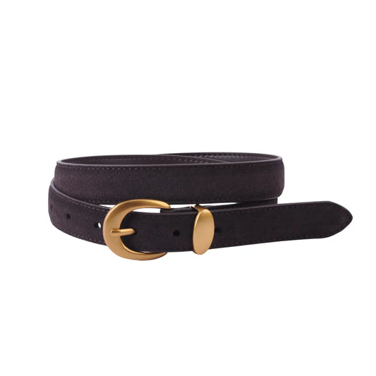 Curved Buckle Belt Chocolate