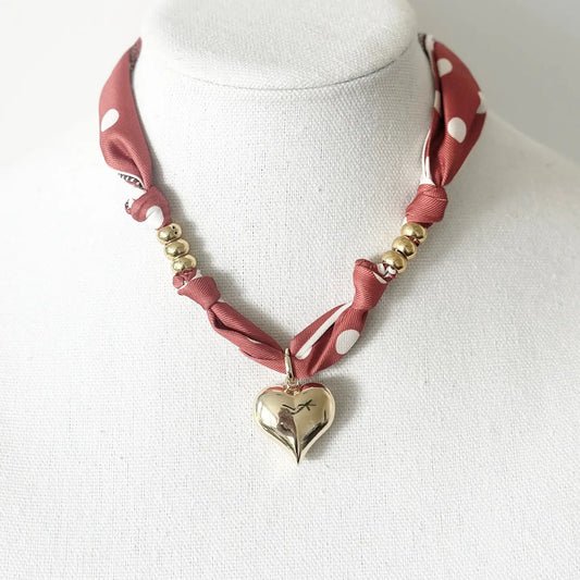 Burnt Orange Scarf Necklace