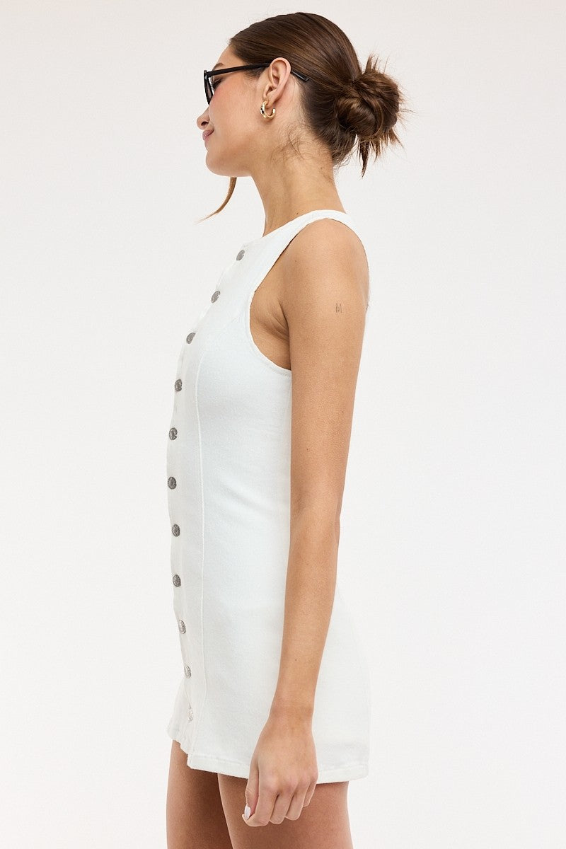 Front Button Down Mini Dress - Clothe Boutique