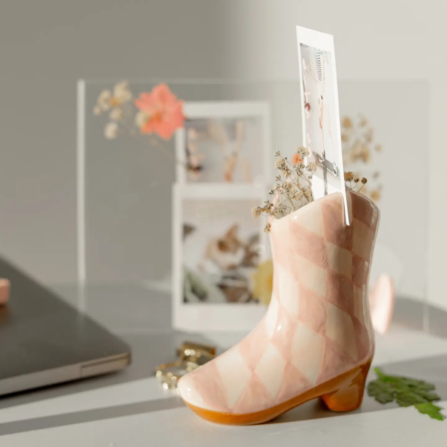 Pink Ceramic Boot