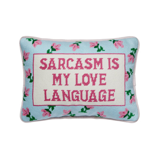 Sarcasm's My Love Embroidered Pillow