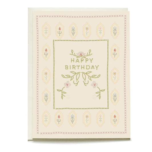 Embroidery Birthday Card