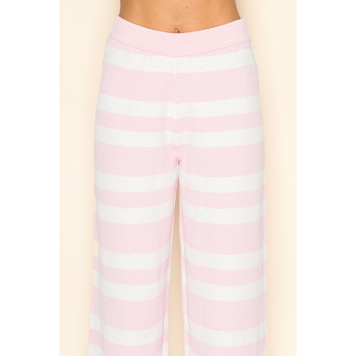 Eli Stripe Knit Top & Pants Set of 2 Pink - Clothe Boutique