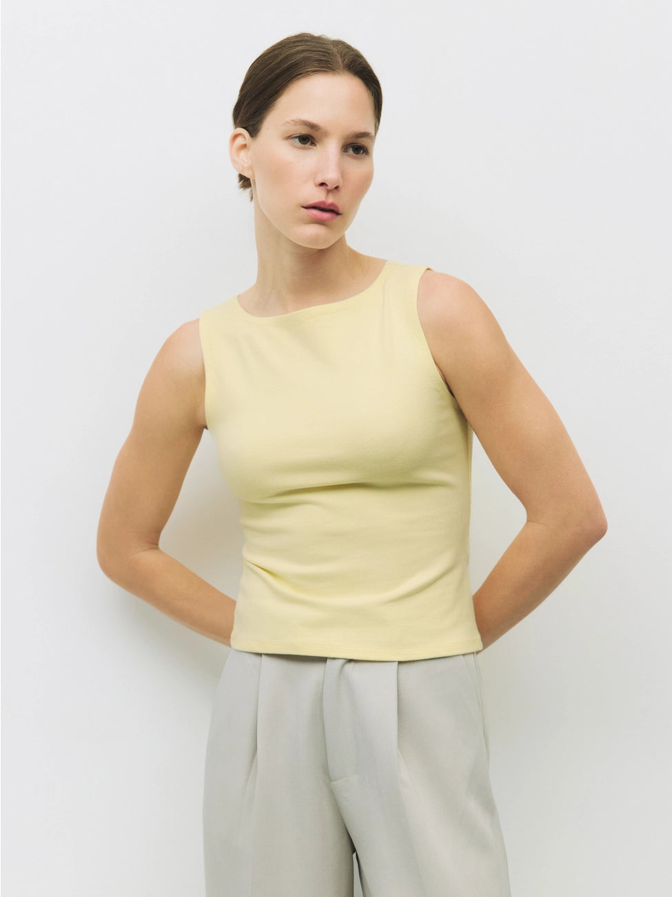 Sidney Knit Tank Top Yellow - Clothe Boutique