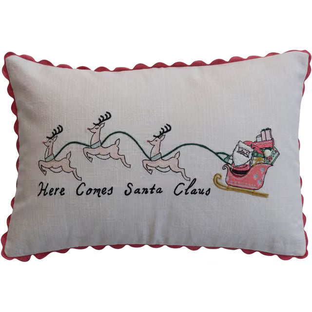 Santa Clause Ric Rac Pillow