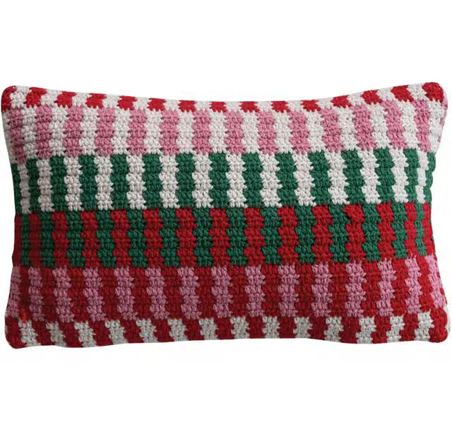 Cotton Crochet Lumbar Pillow