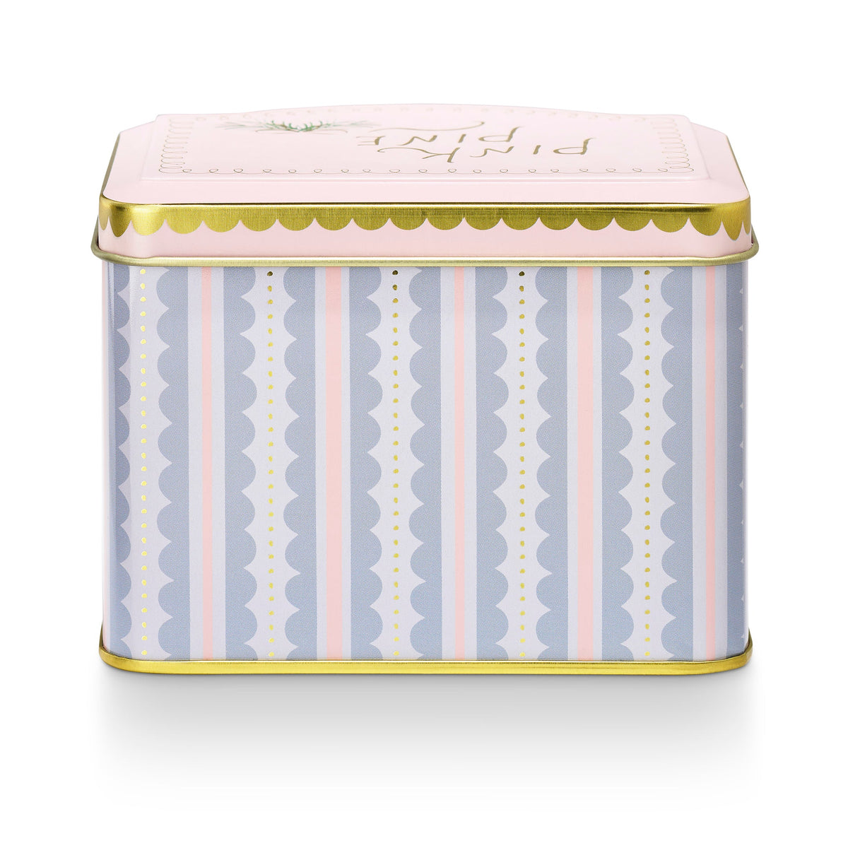 Pink Pine Printed Tin Candle