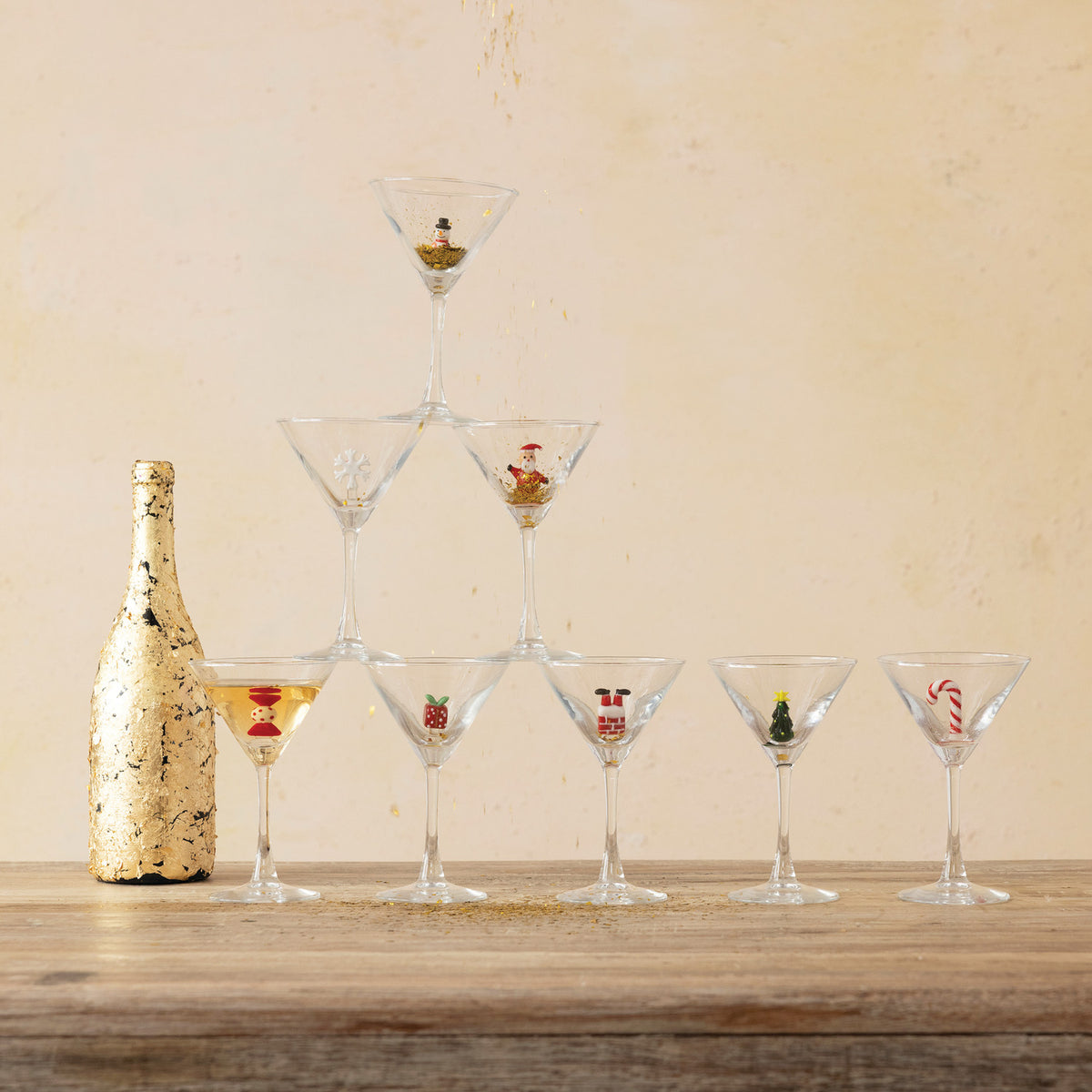 Holiday Figurine Martini Glass