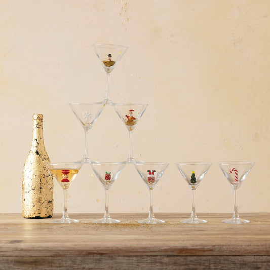 Holiday Figurine Martini Glass