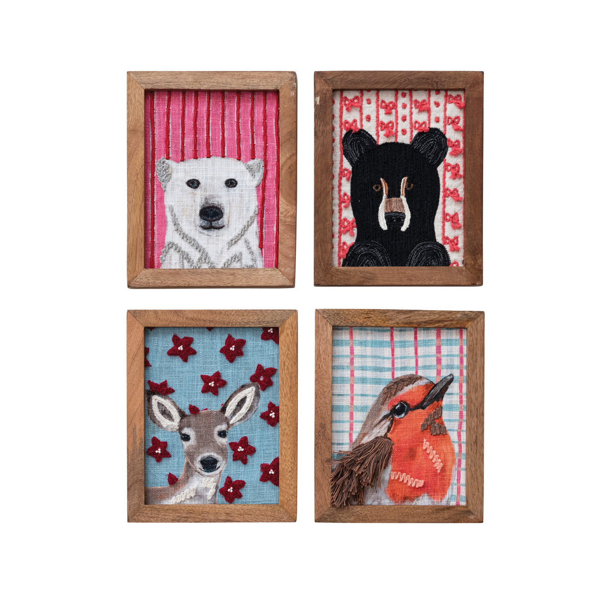 Holiday Animal Wood Framed Wall Decor