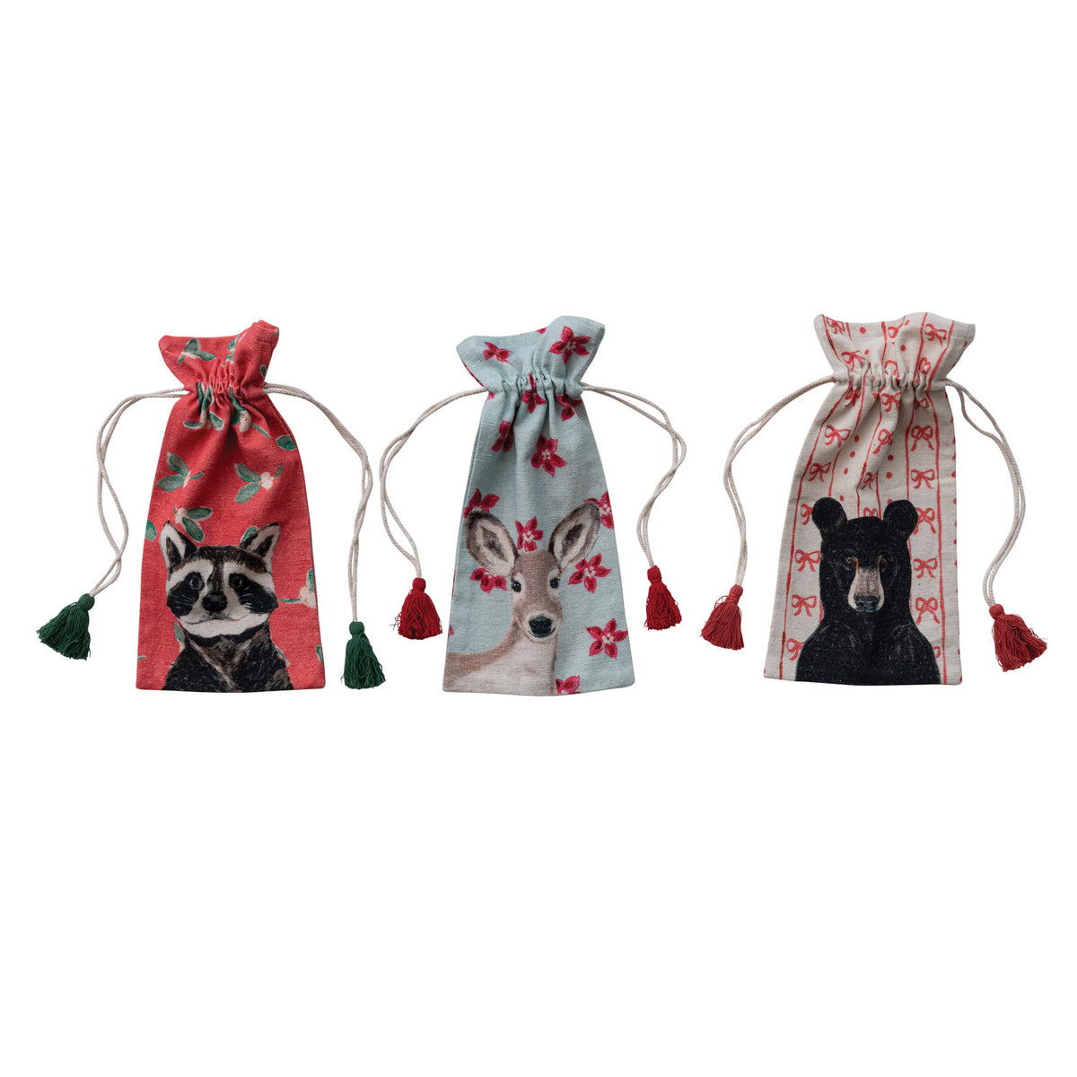 Holiday Animal Wine Bag