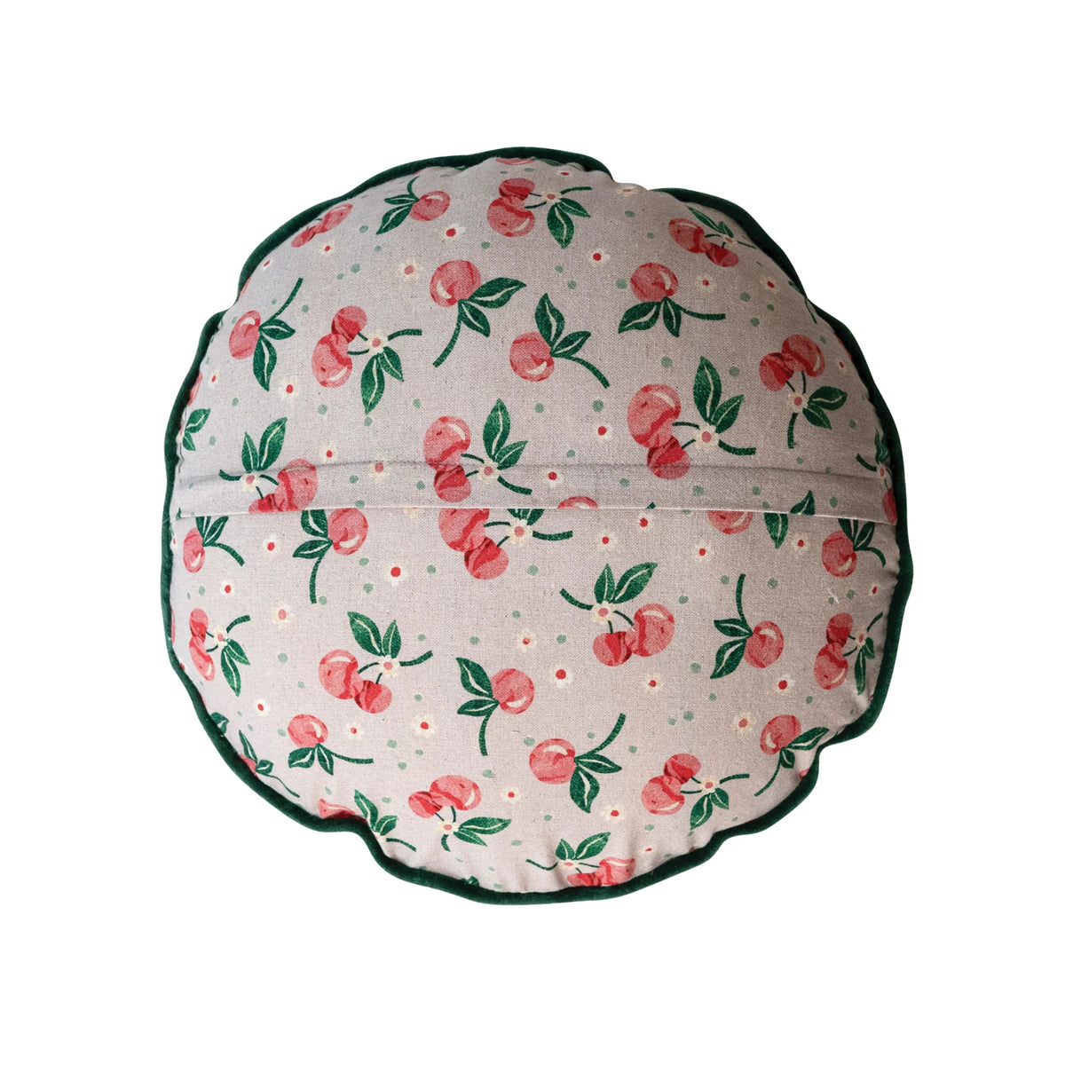 Cherry Printed Circle Pillow