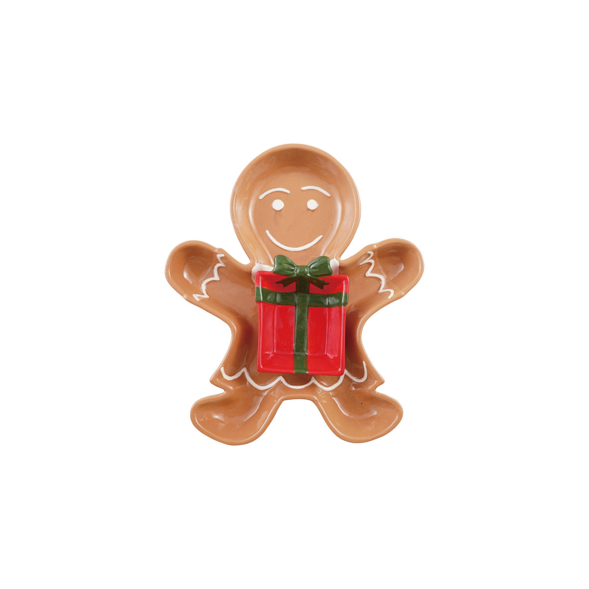 Gingerbread Shaped Plate w/ Gift Dish Set of 2