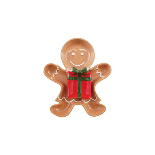 Gingerbread Shaped Plate w/ Gift Dish Set of 2