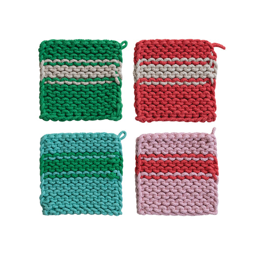 Crochet Stripe Pot Holder