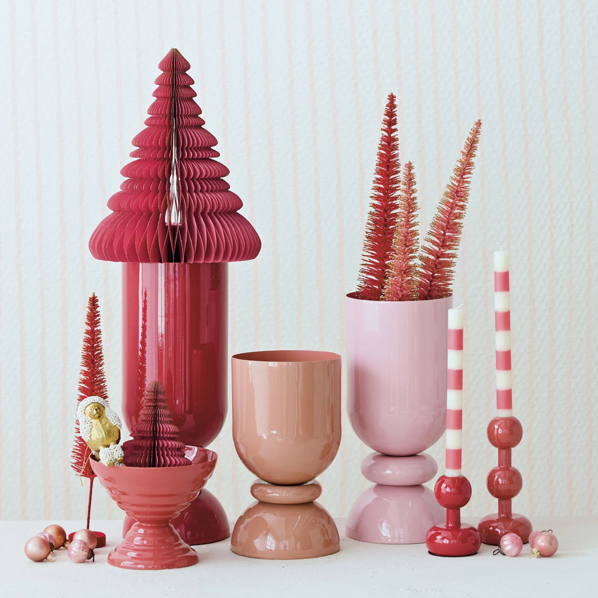 Red Enamel Footed Vase