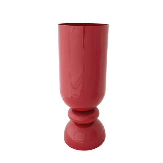 Red Enamel Footed Vase