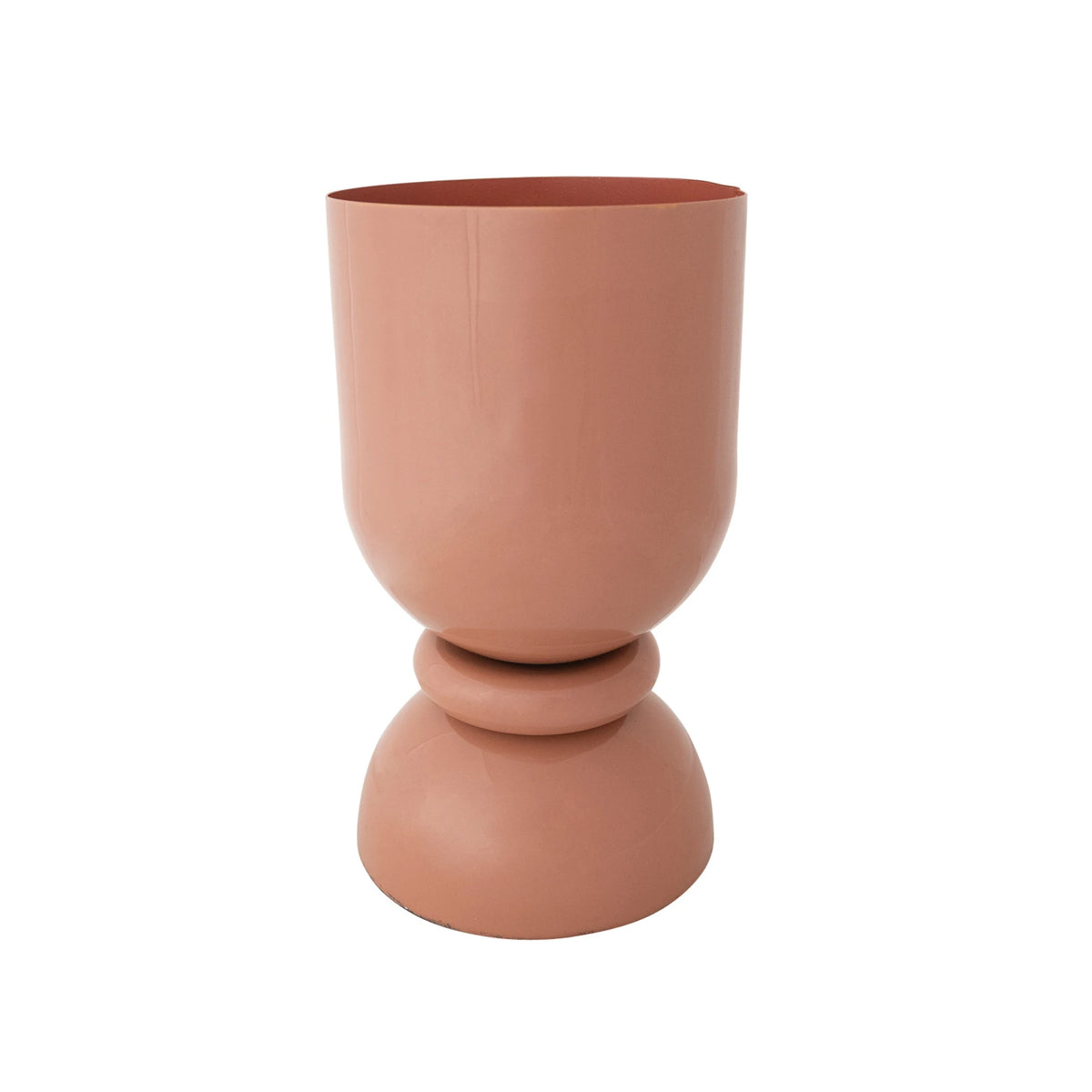 Peach Enamel Footed Vase