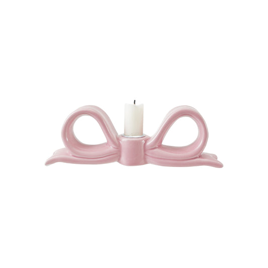 Pink Bow Taper Holder