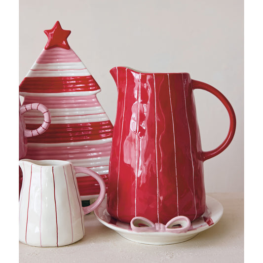 Stoneware Stripe Pitcher