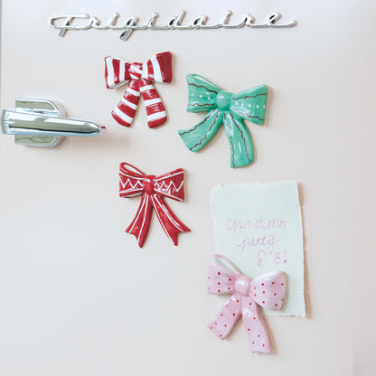 Stoneware Bow Magnet