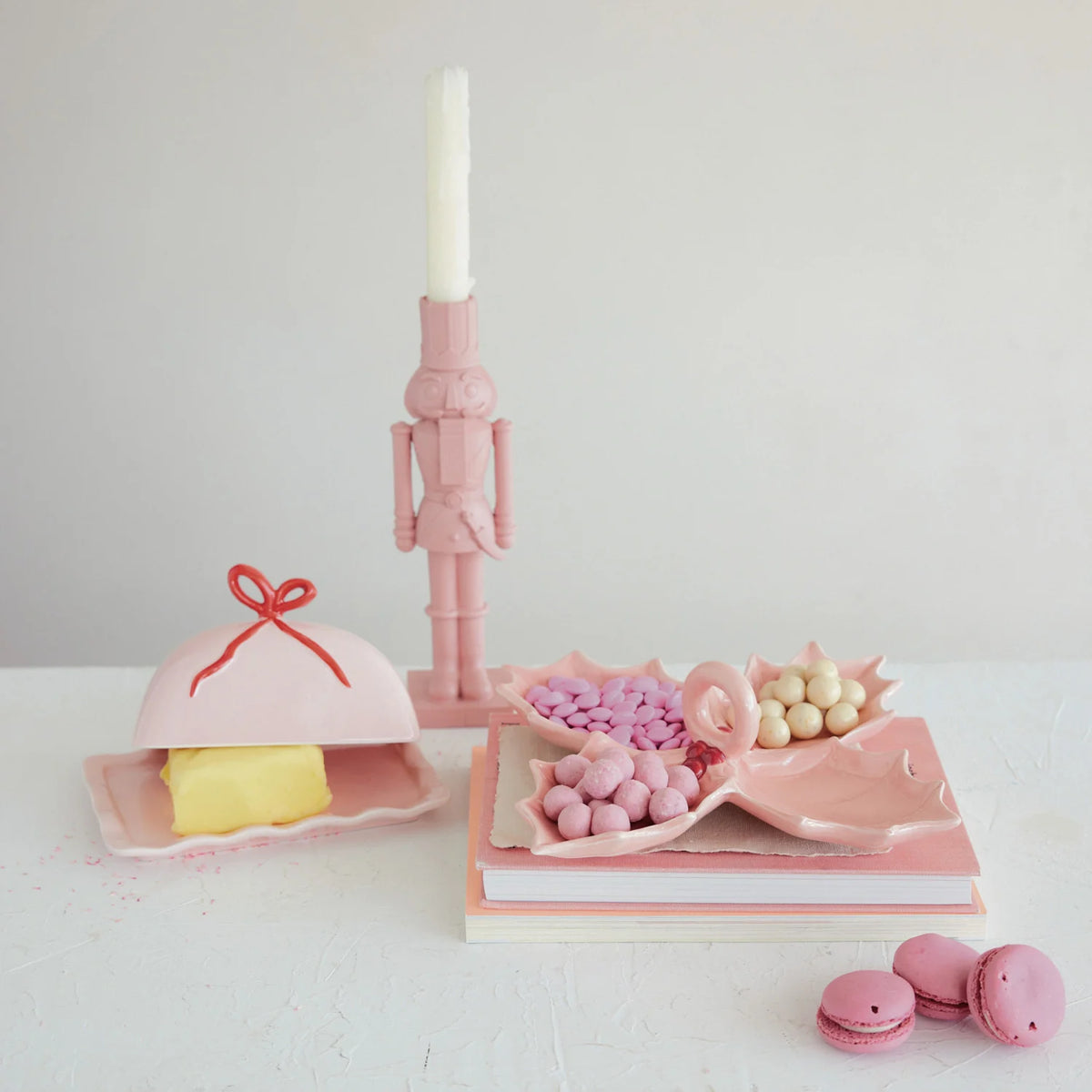 Pink Holly Shaped Dish