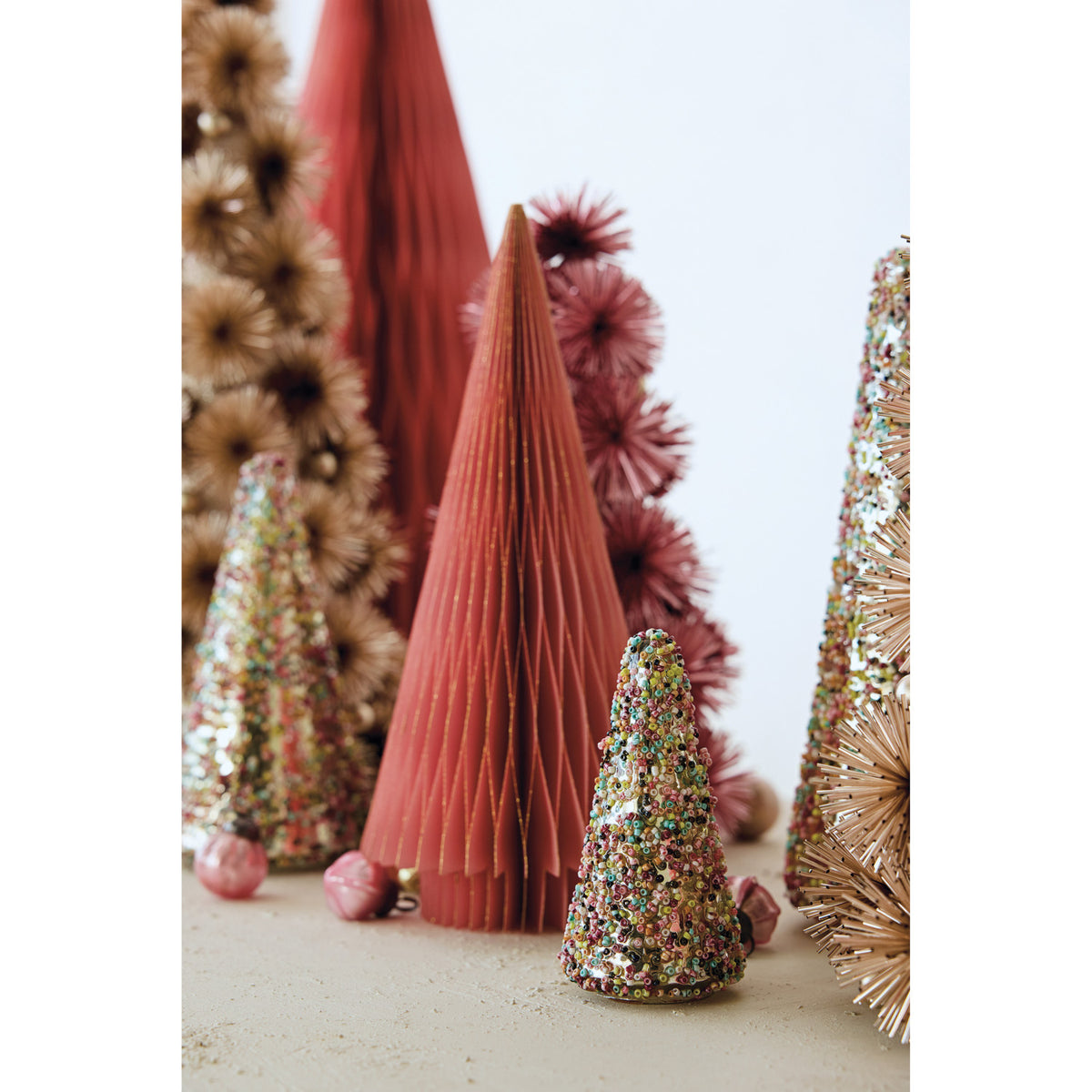 Mercury Glass Beaded Tree S