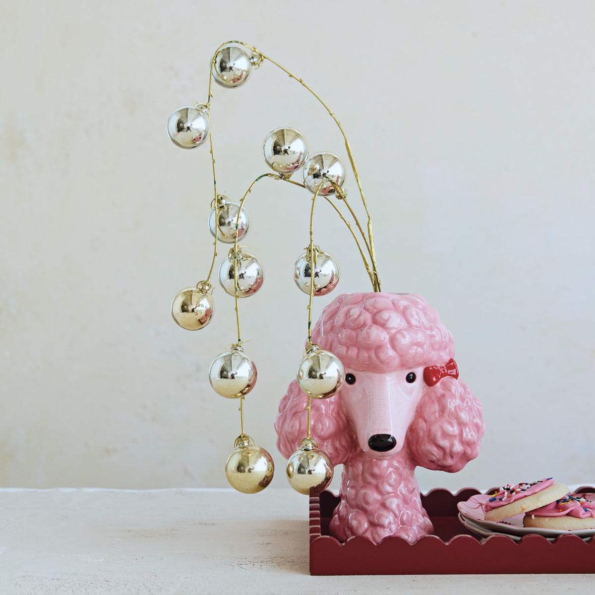 Pink Poodle Head Vase