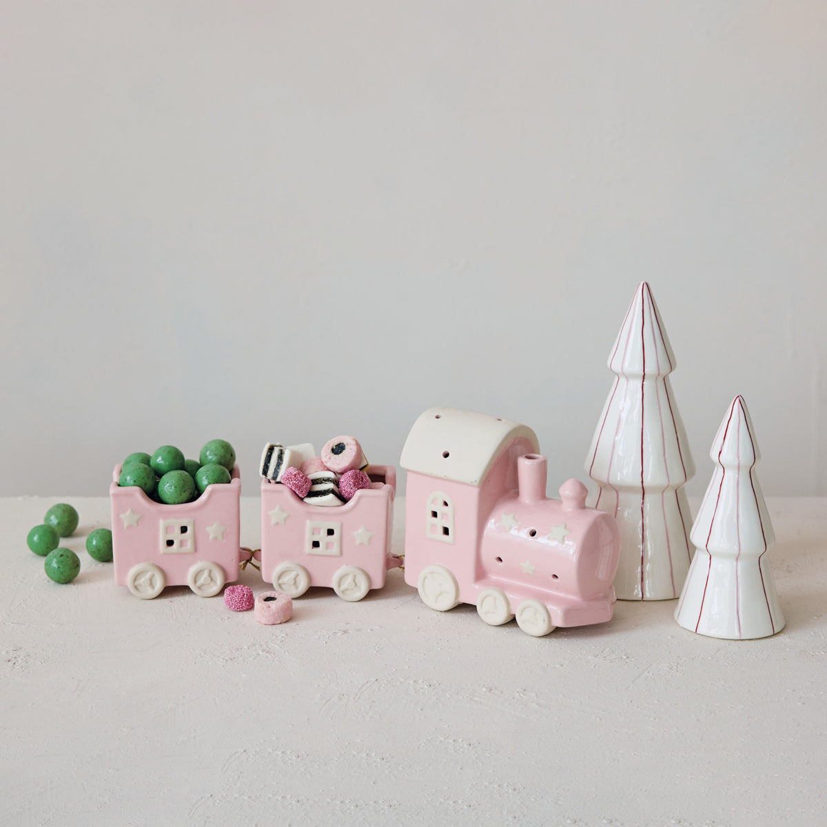 Pink Stoneware Train