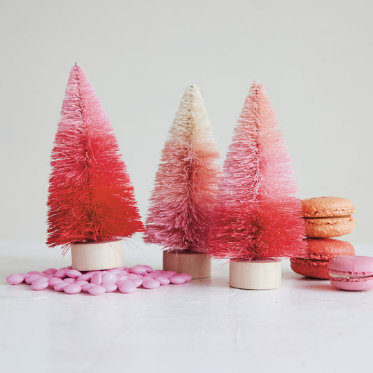 Ombre Bottle Brush Tree Set of 3
