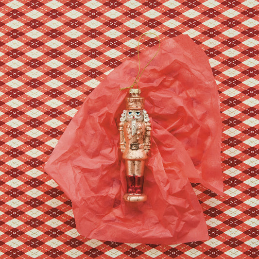 Glass Nutcracker Ornament