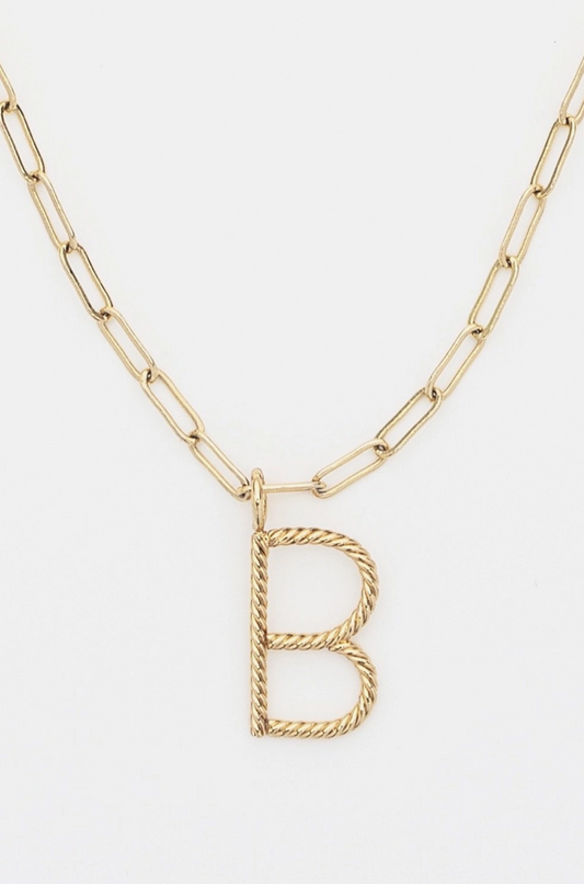 Aspen Initial Paperclip Necklace - Clothe Boutique