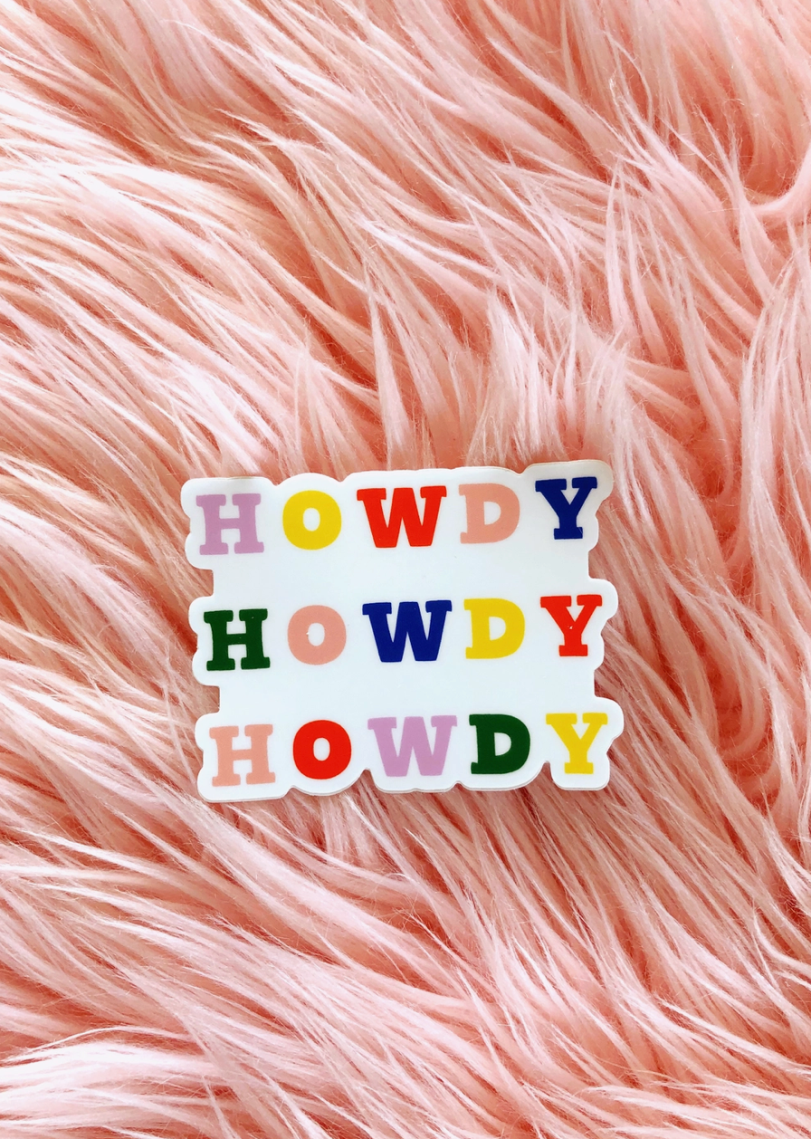 Rainbow Howdy Sticker - Clothe Boutique