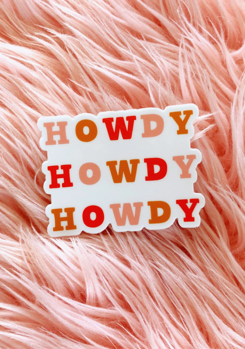 Sunset Howdy Sticker - Clothe Boutique