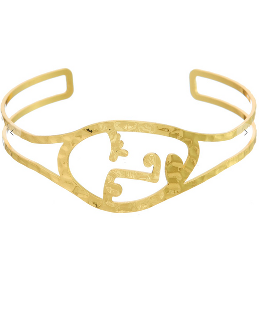 Brass Hammered Face Cuff - Clothe Boutique