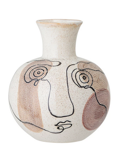 Face Stoneware Vase