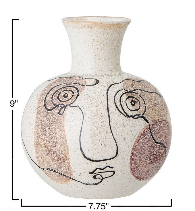 Face Stoneware Vase - Clothe Boutique