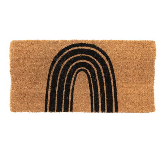 Black Rainbow Coir Doormat - Clothe Boutique