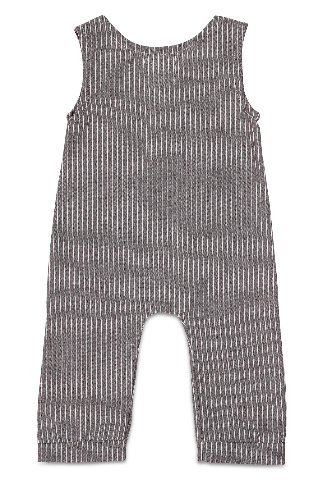 Linen Romper Grey Stripe - Clothe Boutique