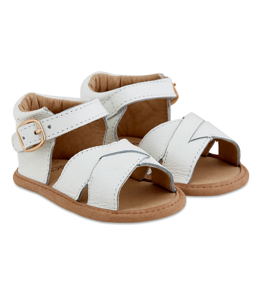White Leather Baby Sandals - Clothe Boutique