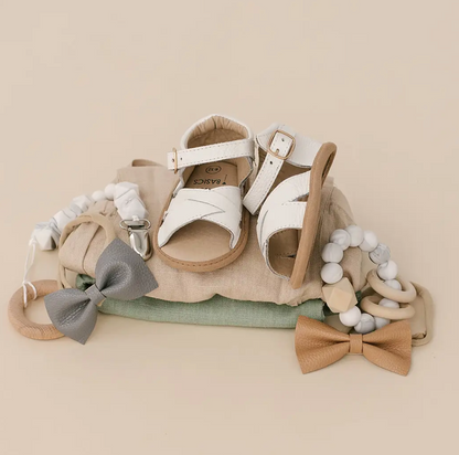 White Leather Baby Sandals